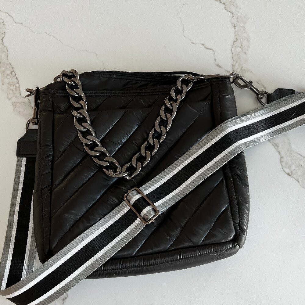 Think Royln Black Crossbody with 2 detachable straps